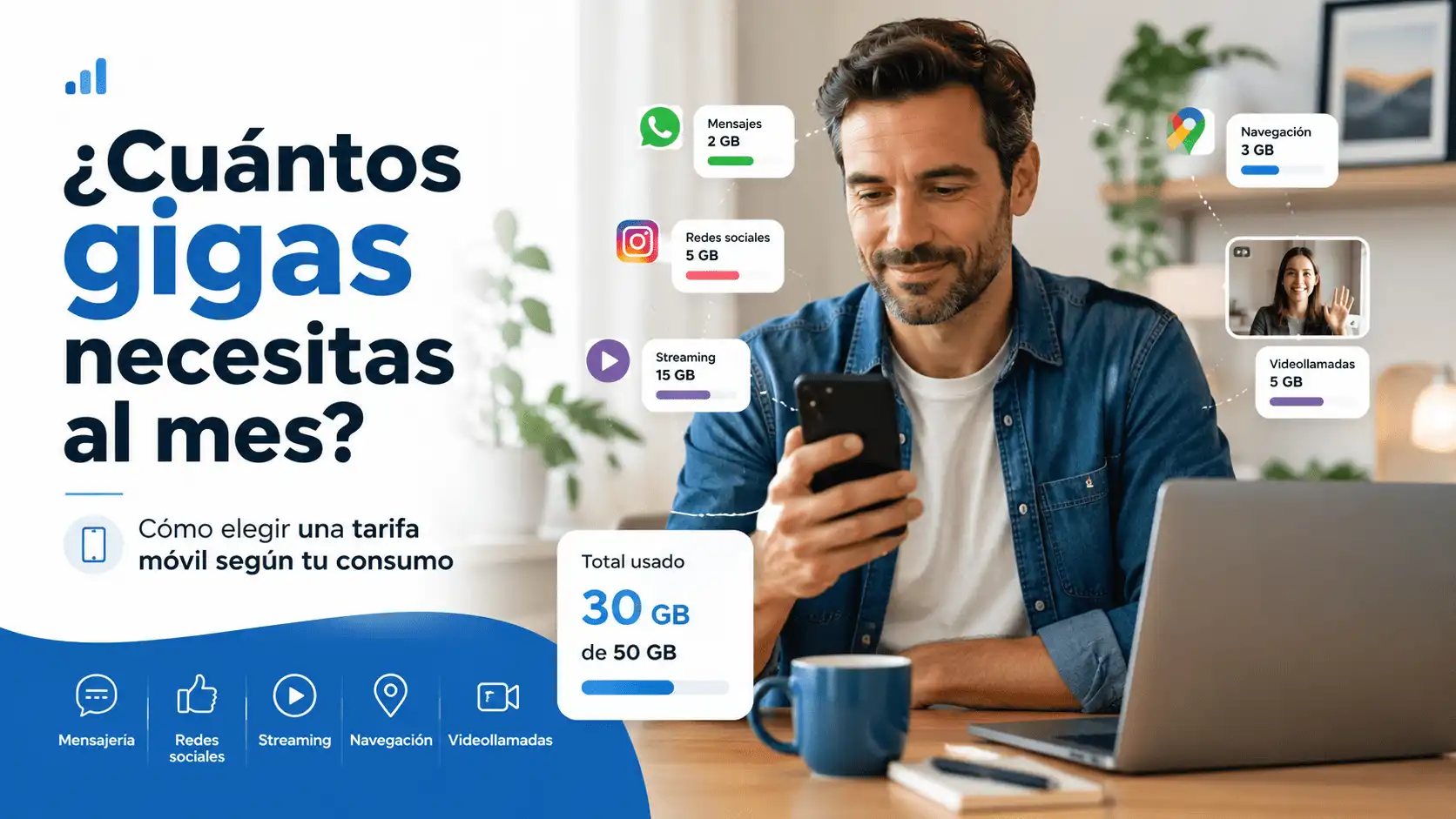 Cuántos gigas necesitas al mes según tu consumo móvil