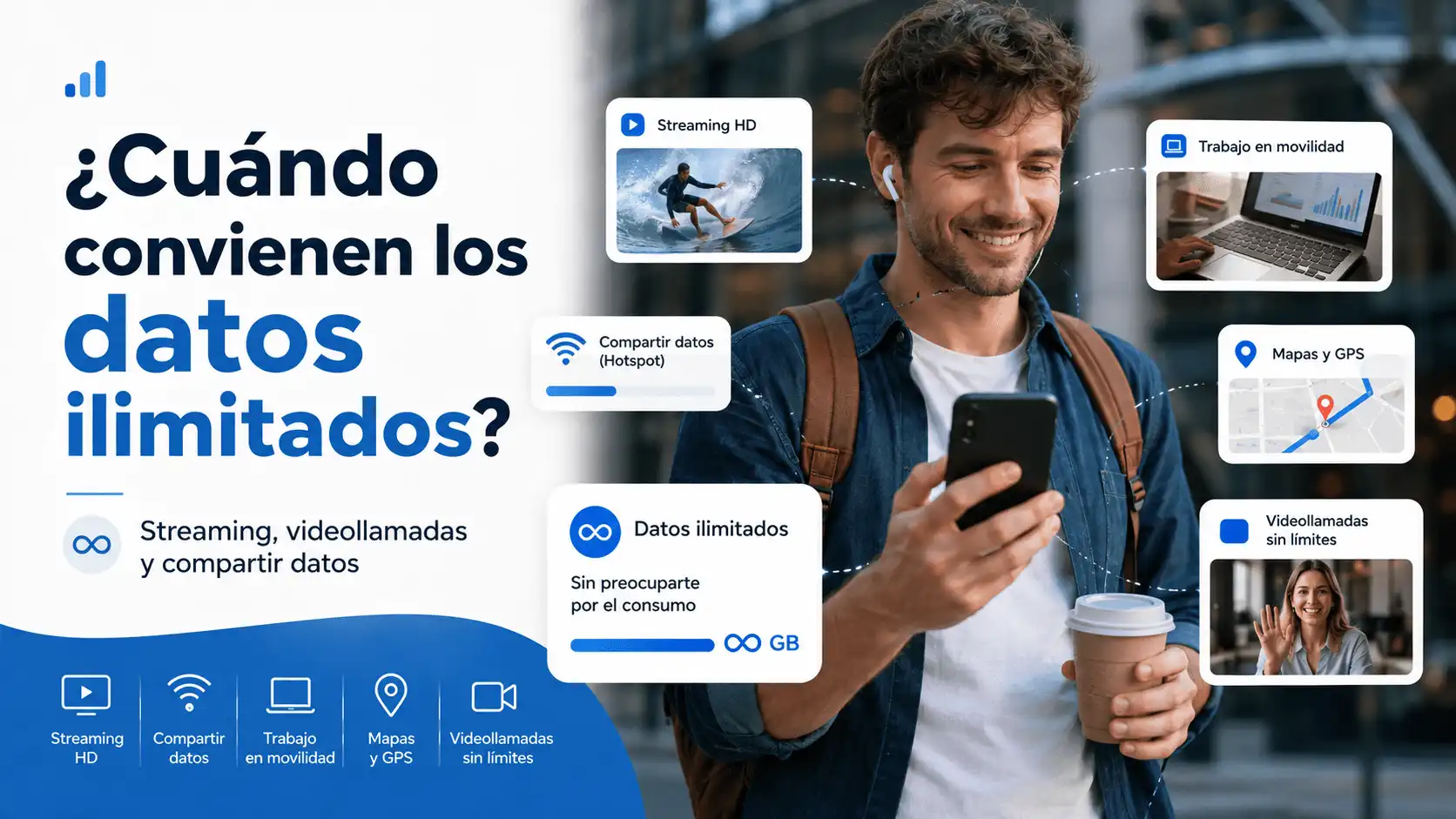 Cuándo conviene contratar datos ilimitados en el móvil
