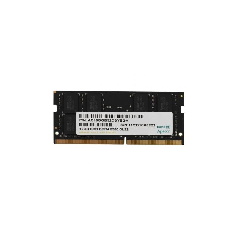 Memoria RAM Apacer ES.16G21.GSH 16GB/ DDR4/ 3200MHz/ 1.2V/ CL22/ SODIMM