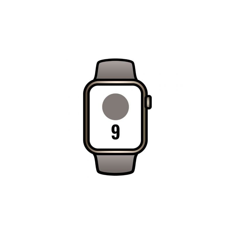 Apple Watch Series 9/ Gps/ Cellular/ 41 mm/ Caja de Acero Oro/ Correa deportiva Arcilla M/L
