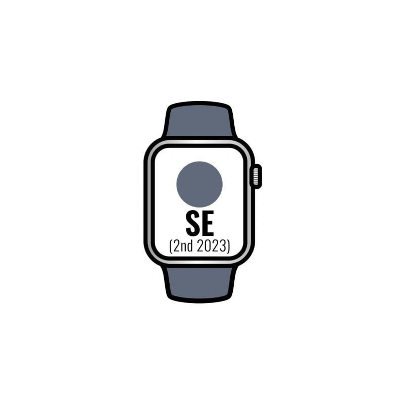 Apple Watch SE 2 Gen 2023/ GPS/ 40mm/ Caja de Aluminio Plata/ Correa Deportiva Azul Tempestad S/M