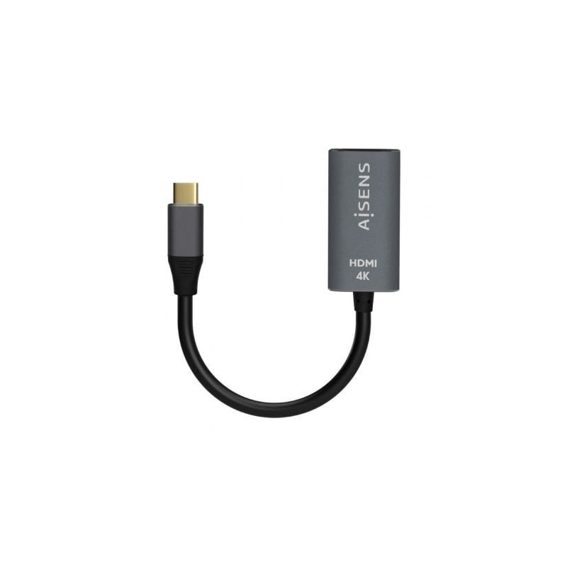 Conversor HDMI 4K 60Hz Aisens A109-0683/ HDMI Hembra - USB Tipo-C Macho/ 15cm/ Gris