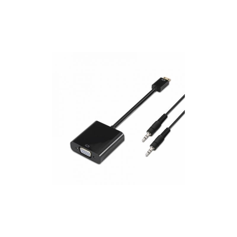 Conversor Aisens A122-0127/ Mini HDMI Macho - SVGA Hembra/ Jack 3.5 Hembra/ 15cm/ Negro