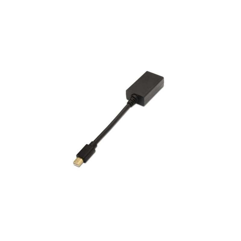 Cable Conversor Aisens A125-0137/ Mini DisplayPort Macho - HDMI Hembra/ 15cm/ Negro