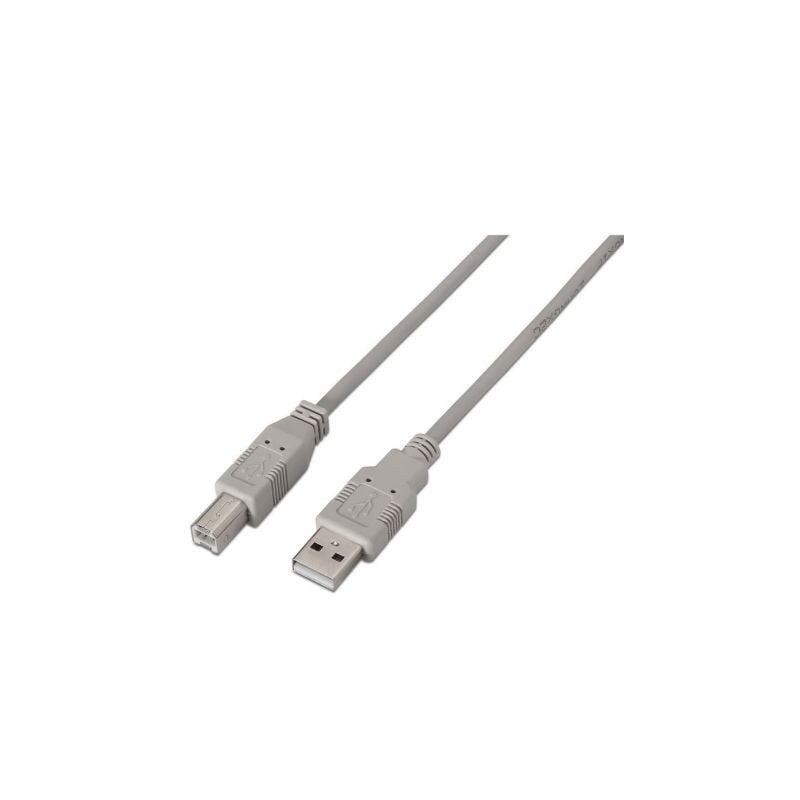 Cable USB 2.0 Impresora Aisens A101-0002/ USB Tipo-B Macho - USB Macho/ 1.8m/ Beige