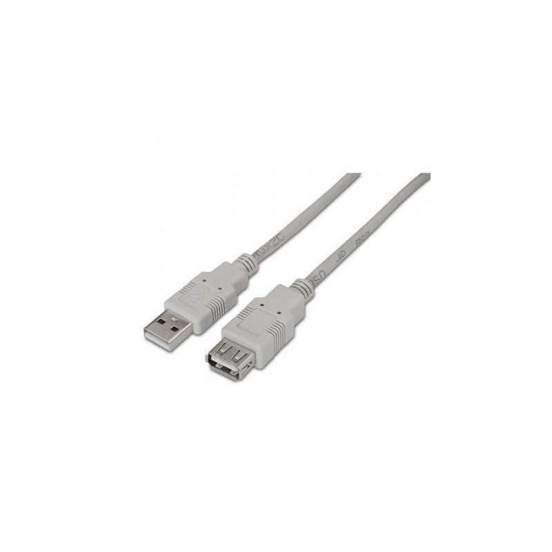 Cable Alargador USB 2.0 Aisens A101-0012/ USB Macho - USB Hembra/ 1m/ Beige