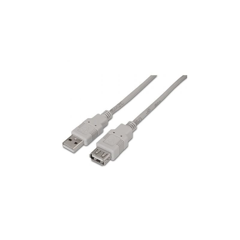 Cable Alargador USB 2.0 Aisens A101-0013/ USB Macho - USB Hembra/ 1.8m/ Beige