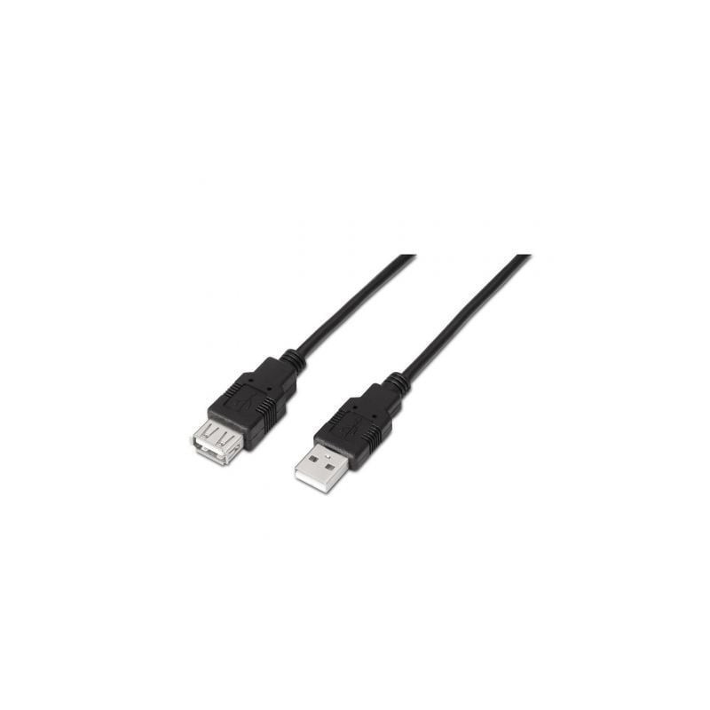 Cable Alargador USB 2.0 Aisens A101-0015/ USB Macho - USB Hembra/ 1m/ Negro