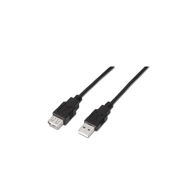 Cable Alargador USB 2.0 Aisens A101-0017/ USB Macho - USB Hembra/ 3m/ Negro