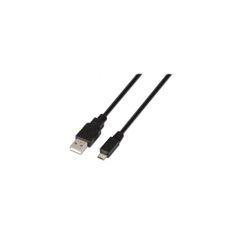 Cable USB 2.0 Aisens A101-0028/ USB Macho - MicroUSB Macho/ 1.8m/ Negro