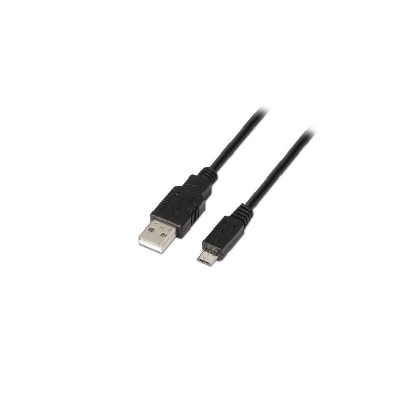 Cable USB 2.0 Aisens A101-0029/ USB Macho - MicroUSB Macho/ 3m/ Negro