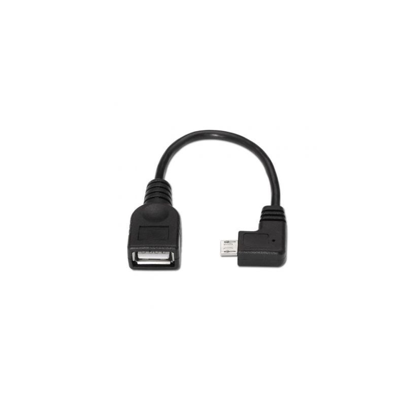 Cable USB 2.0 Aisens A101-0032/ MicroUSB Macho - USB Hembra/ 15cm/ Negro