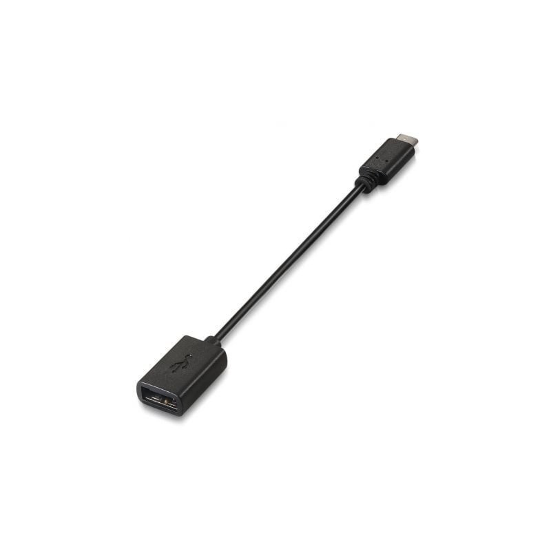 Cable USB 2.0 Aisens A107-0059/ USB Tipo-C Macho - USB Hembra/ 15cm/ Negro