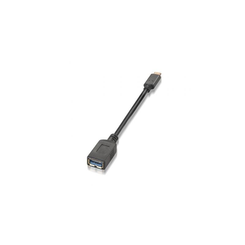 Cable USB 3.1 Aisens A107-0062/ USB Tipo-C Macho - USB Hembra/ 15cm/ Negro