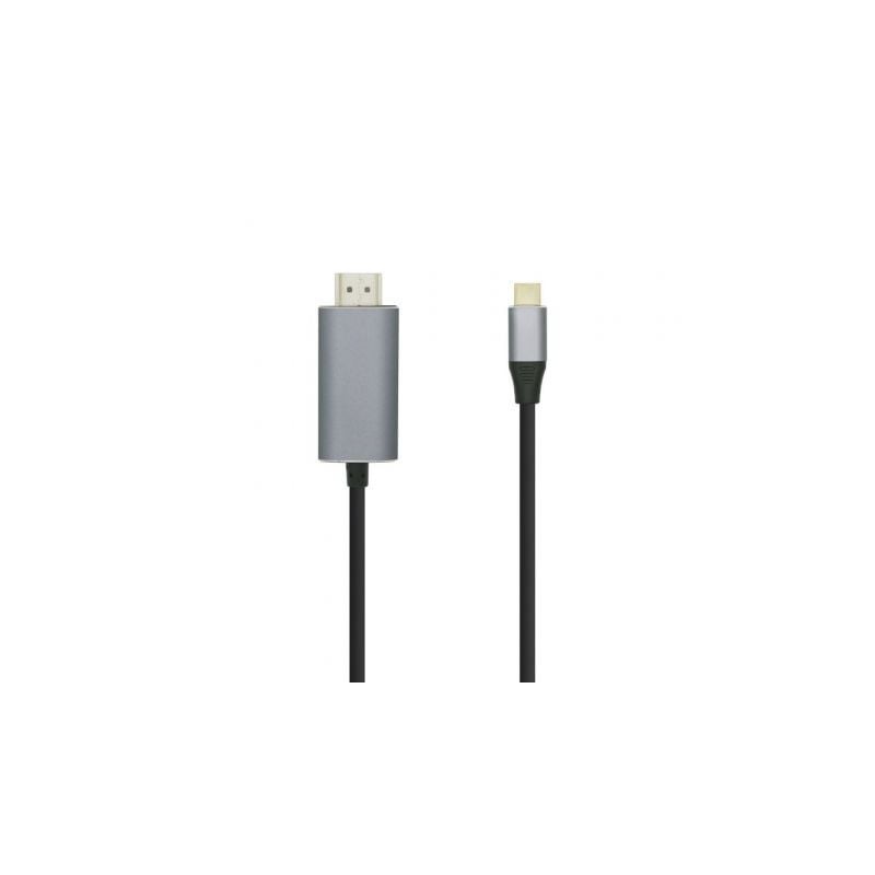 Cable Conversor Aisens A109-0392/ USB Tipo-C Macho - HDMI Macho/ 0.8m/ Negro