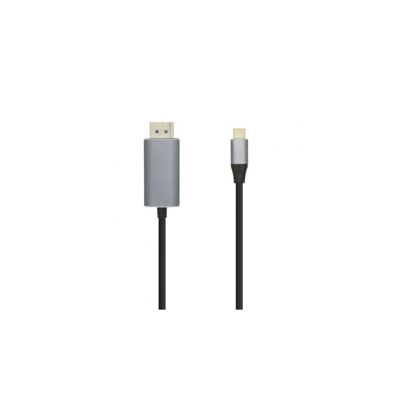 Cable DisplayPort Aisens A109-0394/ USB Tipo-C Macho - DisplayPort Macho/ 80cm/ Negro