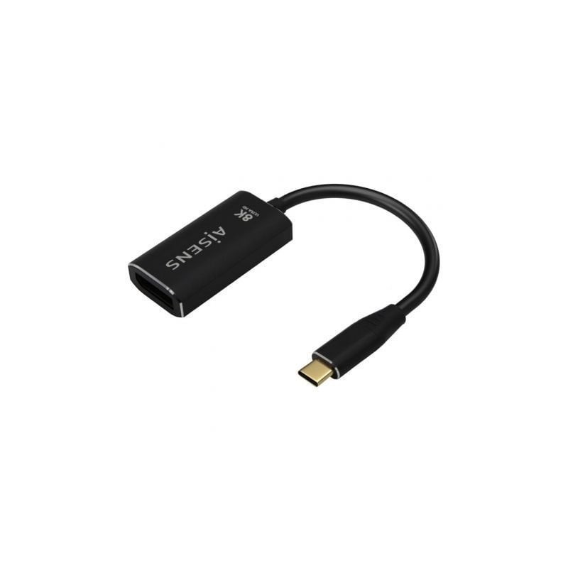 Conversor Aisens A109-0690/ USB Tipo-C Macho - DisplayPort Hembra/ 15cm/ Negro