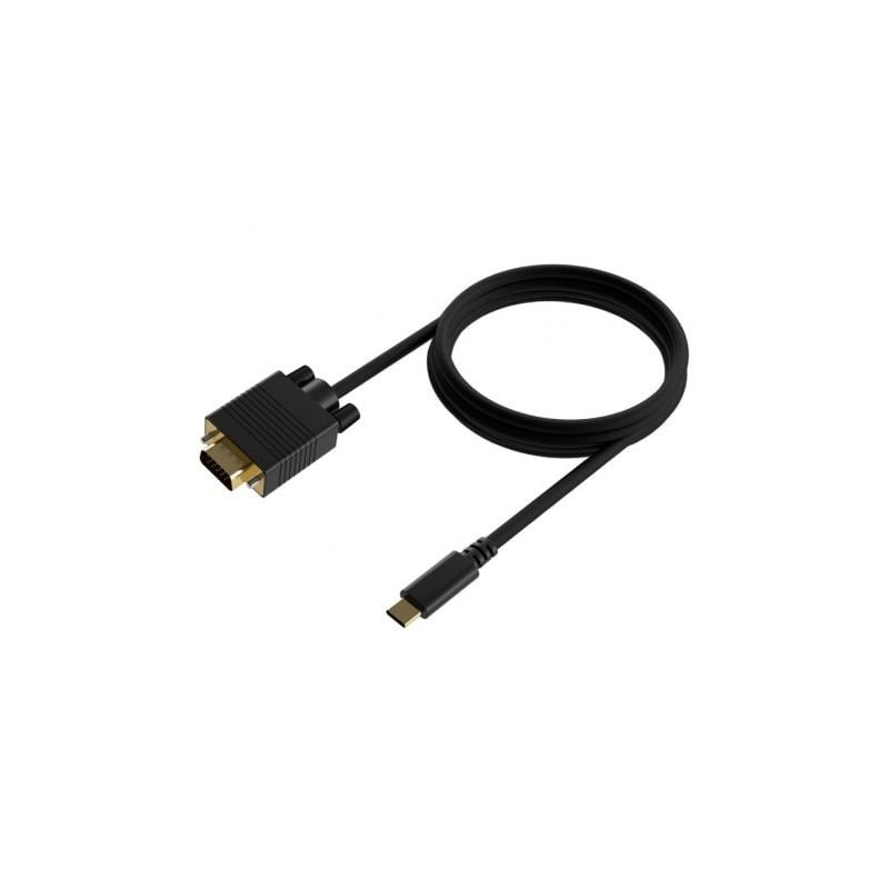 Cable Conversor Aisens A109-0693/ USB Tipo-C Macho - VGA Macho/ 1.8m/ Negro