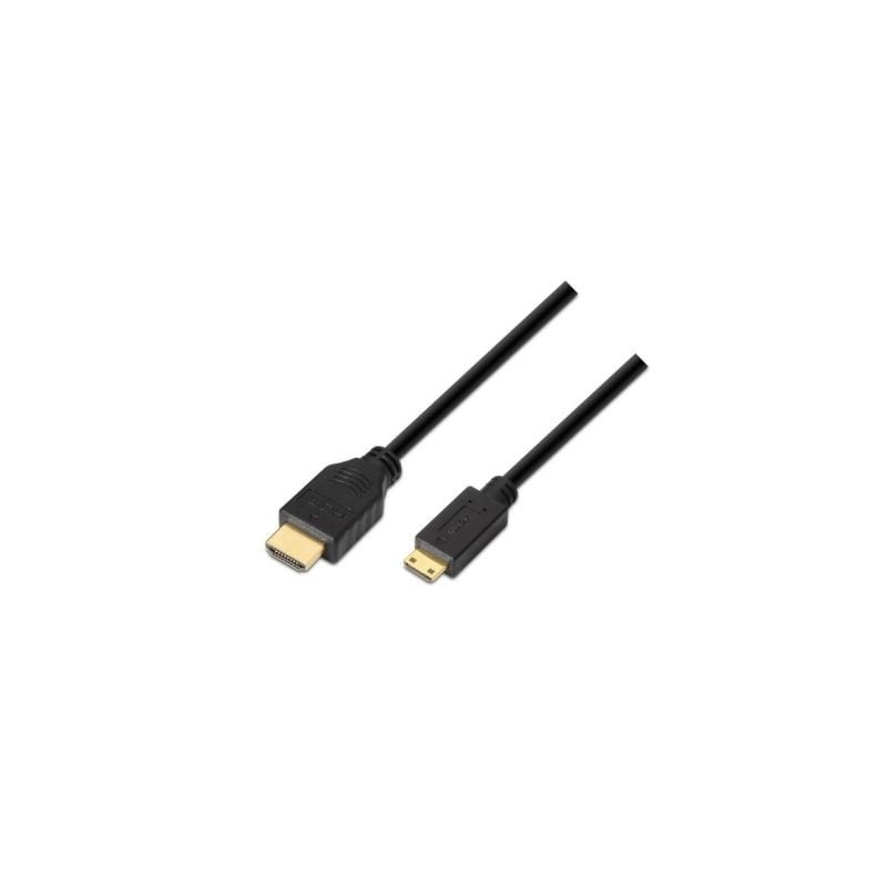Cable HDMI Aisens A119-0115/ HDMI Macho - Mini HDMI Macho/ 3m/ Negro
