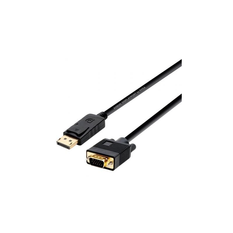 Cable Conversor Aisens A125-0365/ DisplayPort Macho - VGA Macho/ 2m/ Negro