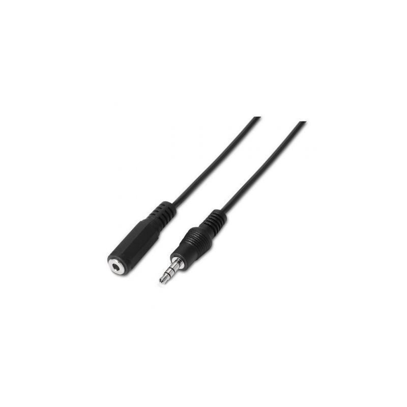 Adaptador EstÃ©reo Aisens A128-0146/ Jack 3.5 Macho - Jack 3.5 Hembra/ 3m/ Negro