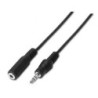 Adaptador EstÃ©reo Aisens A128-0146/ Jack 3.5 Macho - Jack 3.5 Hembra/ 3m/ Negro