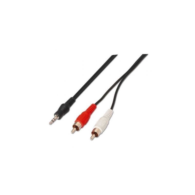 Cable EstÃ©reo Aisens A128-0148/ Jack 3.5 Macho - 2x RCA Macho/ 3m/ Negro