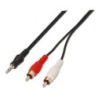 Cable EstÃ©reo Aisens A128-0148/ Jack 3.5 Macho - 2x RCA Macho/ 3m/ Negro