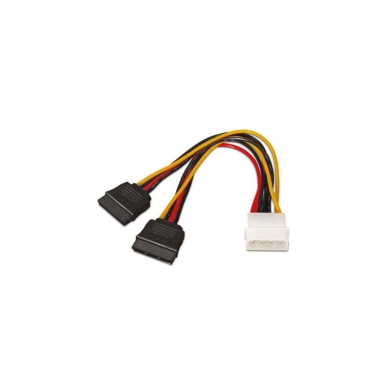 Cable Duplicador de AlimentaciÃ³n Aisens A131-0161/ Molex 4 PIN Macho - 2x SATA Hembra/ 20cm