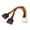 Cable Duplicador de AlimentaciÃ³n Aisens A131-0161/ Molex 4 PIN Macho - 2x SATA Hembra/ 20cm
