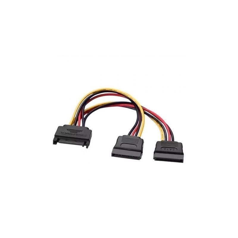Cable AlimentaciÃ³n Aisens A131-0353/ SATA Macho - 2x SATA Hembra/ 20cm/ Negro