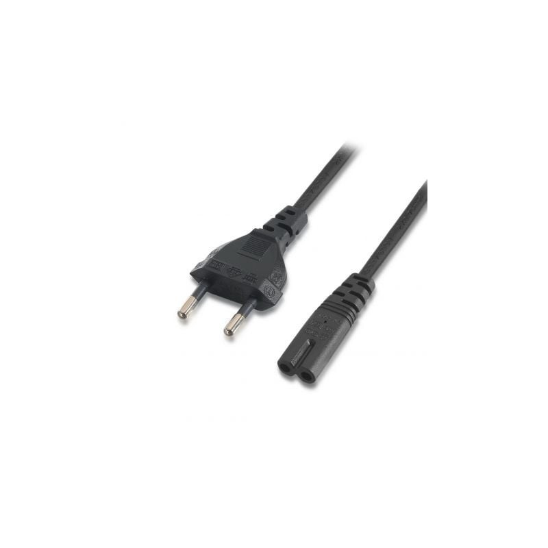 Cable AlimentaciÃ³n Forma 8 Aisens A132-0173/ CEE7/16 Macho - C7 Hembra/ 1.5m/ Negro