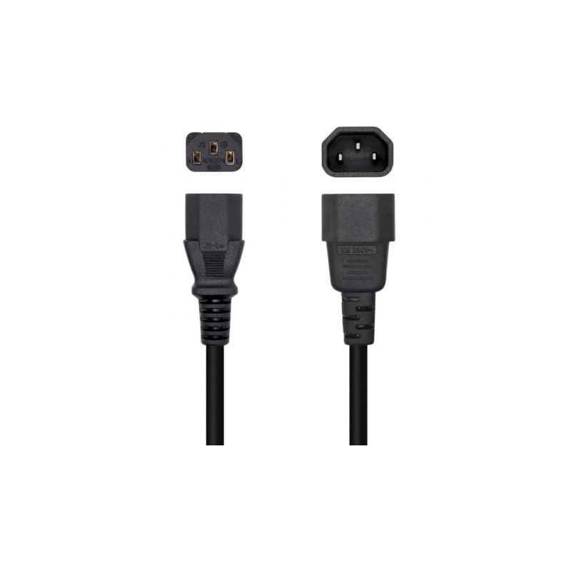 Cable AlimentaciÃ³n Aisens A132-0466/ C13 Hembra - C14 Macho/ 3m/ Negro