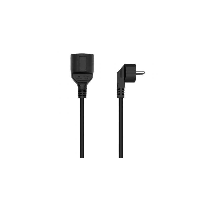 Cable Alargador de AlimentaciÃ³n Aisens A132-0600/ CEE7 Macho - CEE7 Hembra/ 2m/ Negro