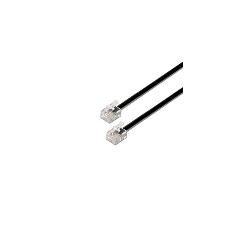 Cable de TelÃ©fono RJ11 6P4C Aisens A143-0319/ 2m/ Negro