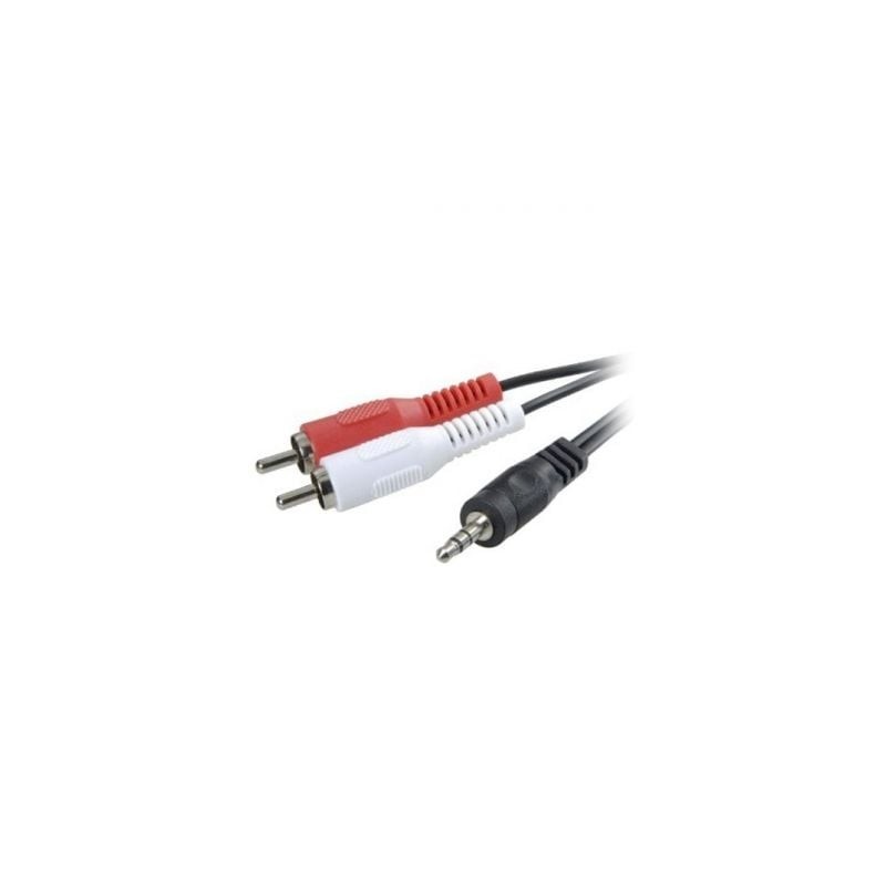 Cable Estéreo 3GO CA101/ Jack 3.5 Macho - 2x RCA Macho/ 2m