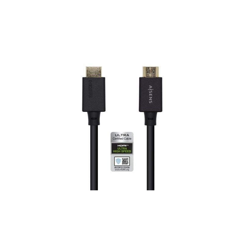 Cable HDMI 2.1 8K Aisens A150-0420/ HDMI Macho - HDMI Macho/ 50cm/ Certificado/ Negro