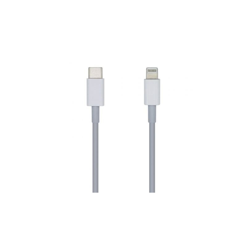 Cable Lightning Aisens A102-0442/ Lightning Macho - USB Tipo-C Macho/ 1m/ Blanco