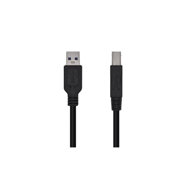 Cable USB 3.0 Impresora Aisens A105-0444/ USB Tipo-B Macho - USB Macho/ 2m/ Negro