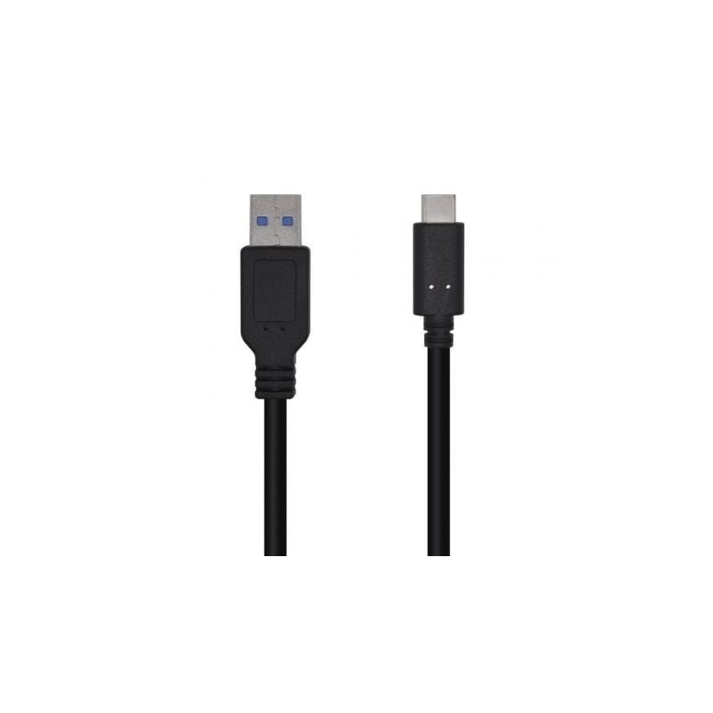 Cable USB 3.1 Aisens A107-0449/ USB Tipo-C Macho - USB Macho/ 50cm/ Negro