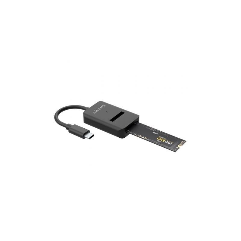 Dock USB Tipo-C para SSD M2 SATA/NVMe NGFF Aisens ASUC-M2D011-BK/ Negro