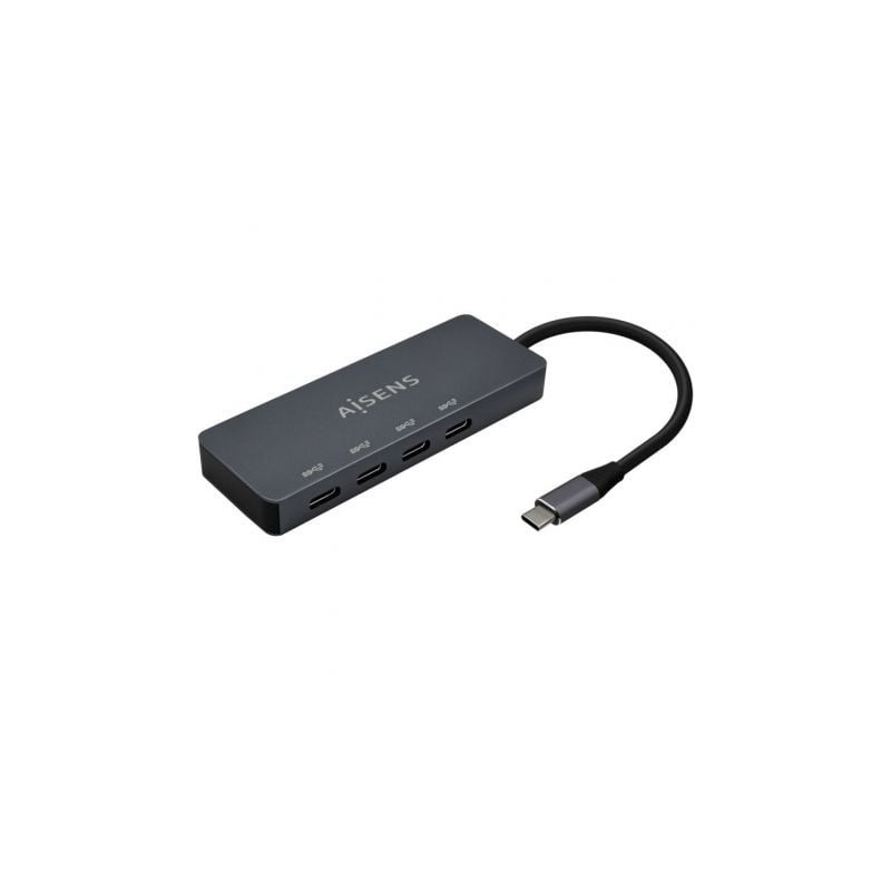 Hub USB Tipo-C Aisens A109-0745/ 4xUSB Tipo-C/ Gris