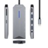 Docking USB Tipo-C Aisens ASUC-9P001-GR/ 1xHDMI/ 3xUSB/ 1xRJ45/ 1xAudio/ 1xLector Tarjetas / 1xUSB Tipo-C PD/ Gris