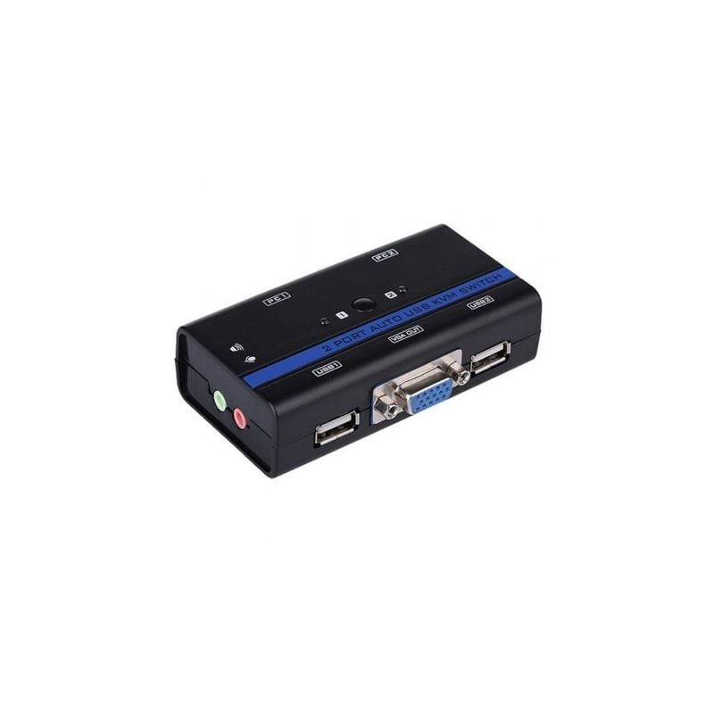 Conmutador KVM SVGA Aisens A111-0064/ 2PC con 1 sÃ³lo teclado y ratÃ³n