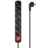 Regleta con Interruptor Aisens A154-0536/ 6 Tomas de Corriente/ Cable 1.4m/ Negro